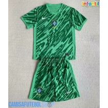 Camisa de time de futebol Brasil Goleiro Replicas 1º Equipamento Infantil Copa America 2024 Manga Curta (+ Calças curtas)